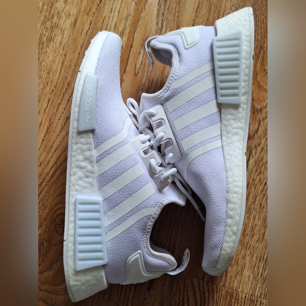 adidas Women's NMD R1 Primeblue Triple White Skate Shoes/Sneakers Size 9 US - Picture 12 of 16